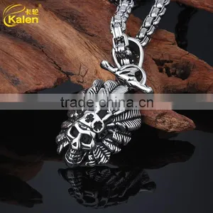 High Quality Stainless Steel Skull Pendant for Necklace thumbnail-1