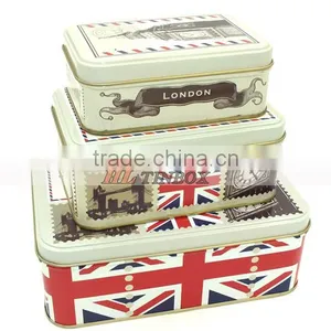 High End Printed Rectangular Cookie Gift Tin Can thumbnail-1