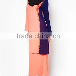 Embroidered Long Sleeve New Design Girls Maxi Muslim Dress thumbnail-3