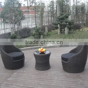 Outdoor 3Pcs Rattan Sofa Set Stacking Wicker Furniture thumbnail-2