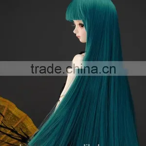 New Style Long Dark Blue Straight 1/4 BJD Doll Wig thumbnail-4