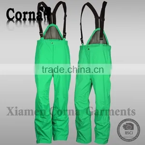OEM Service BSCI Audit Men Elastic Belt Ski Pants Green Waterproof Outdoor Cheap Trousers thumbnail-1