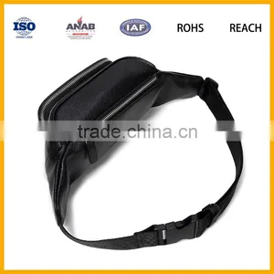 Black PU Leather Hiking Traveling Waist Purse Bag thumbnail-6