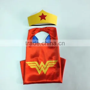 Hot Selling 70x70cm Satin Superhero Promotional Cape With Mask thumbnail-4