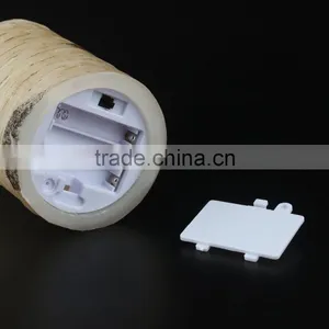 Flameless Candles Birch Bark Effect Dripless Real Wax Pillars LED Candles Dancing Flame Led Candles thumbnail-3