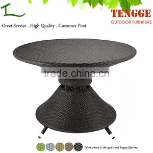 TG-16201 Wicker Glass Table Top Outdoor Rattan Dinning Table thumbnail-1