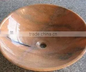 Chinese Sunset Red Mable Wash Basin thumbnail-1
