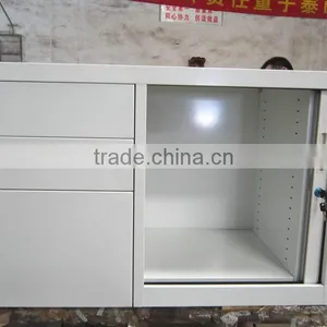 Fashion 3 Drawer Cabinet Pedestal 3 Drawer Mobile Caddy With ABS Tambour Door Cabinet thumbnail-1