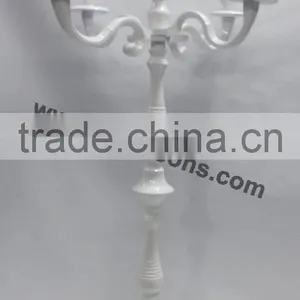 White Finish Aluminum Polish Five Arms Candelabra thumbnail-6