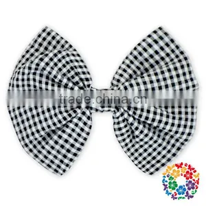 Grosgrain Boutique Hair Bow Seersucker Gingham Hair Bows for Girls Boutique thumbnail-3