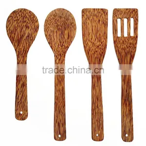 Coconut Wood Set Of Four Coco Wood Cooking Utensils thumbnail-1