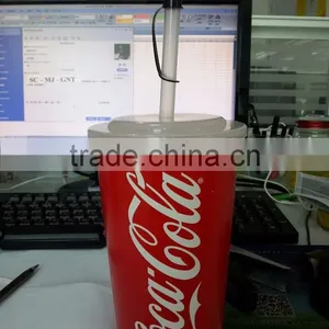 32Oz Plastic Cup With Straw for Promotion thumbnail-1