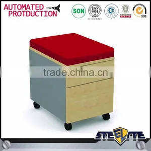 Commercial Furniture Office Mobile 2 Drawer Pedestal With Seat Pad thumbnail-1