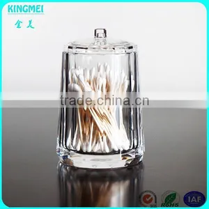 Red Acrylic New Product Round Swab Box,toothpick Box With Lid thumbnail-2