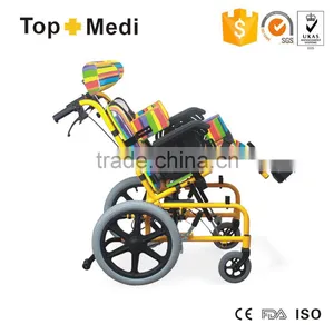 TOPMEDI Children Reclining Aluminum Manual Cerebral Palsy Wheelchair thumbnail-2