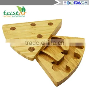Manufacturers Selling Green Bamboo Cheese Plate of Cheese Knife Chopping Block thumbnail-4