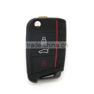 Factory Hottest Selling Style Unit Color Silicone Key Case for Volkswagen Golf 7 Key Cover 2016 thumbnail-2