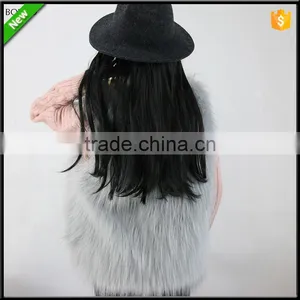 Top Quality Luxury Hot Sale Lady Waistcoat Silver Faux Fox Fur Vest thumbnail-4