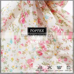 Woven Solid Dyed Crinkle 100% Polyester Chiffon Fabric thumbnail-1