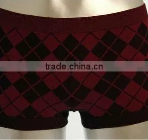 Womencheckered Cotton Seamless Underwear Boyshort Panty thumbnail-1