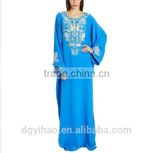 Wholesale Custom Made Middle East Europ Long Gown Abaya Women Wear Fashion Lady Baju Muslim Kurung Muslim Lady Lace Grown Kaftan thumbnail-2