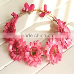 Wholesale Artifical Flora Bridal Headband Sunflower Head Wreath thumbnail-6