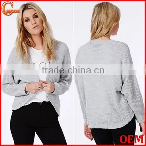 Loose Fit Long Sleeve High Quality Cardigan Lady Blouse thumbnail-1