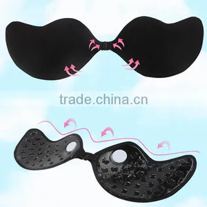 1/2 Cup Silicone & Spandex Wire Free & Push Up Invisible Bra thumbnail-6