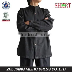 Unisex Men's Hemp Banded Collar Shirt thumbnail-1