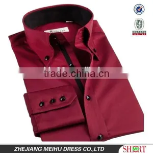 2017 Burgundy Button Down Collar Dress Wedding Tuxedo Shirt thumbnail-1