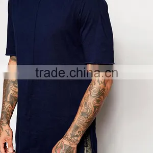 Guangzhou Shandao OEM Manufacturing Casual Summer 200g 40% Cotton 60% Polyster Short Sleeve O-neck Custom Side Split T Shirt thumbnail-3
