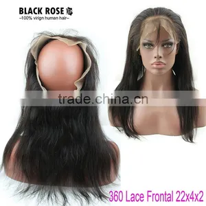 100% Brazilian Human Hair 360 Frontal , 2016 Hot Selling New Arrival Glueless Frontals 360 Lace Frontal Wig With Elastic Band thumbnail-3