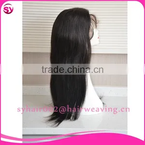 Unprocessed Real Virgin Hair Long Black Straight Hair Wig thumbnail-2