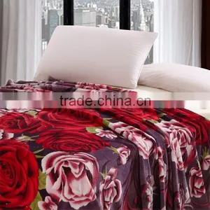 China Supplier Customized Rose Print Summer Blanket thumbnail-2