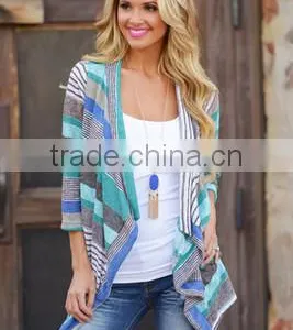 Alson Korean Style Printed V-neck Long Sleeve Women Cardigan thumbnail-1