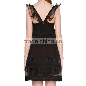 Fashion Womens Spaghetti Strap Slim Party Wedding Dresses Ladies Nigerian Elegant Lace Styles Ruffle Dress thumbnail-3