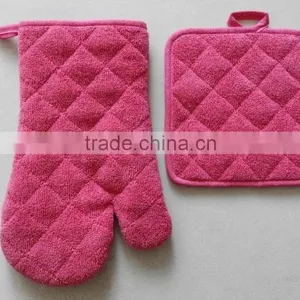 2pcs Kitchen Set in Pure Color Plain Color Oven Mitt and Pot Holder thumbnail-2
