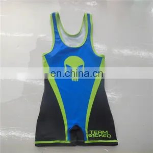 Custom Printing Sublimation Wrestling Singlets for Sale thumbnail-1