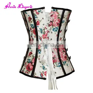 Wholesale Halloween Women Vintage Printed Underbust 14 Latex Corset thumbnail-3