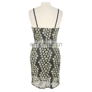 Jacquard Lace Spaghetti Strap Dress Lady Sexy Wear Evening Dress Party Wear thumbnail-2