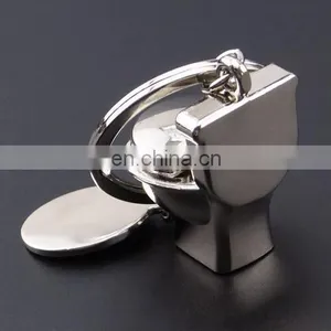 New Design Custom Metal Gold Closestool Keychain in Closestool thumbnail-4