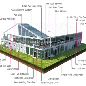 10-25 m Width A Shape Aluminum Double Decker Tent Used for Outdoor Sports Show,office,factory and Event thumbnail-1