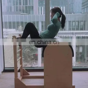 2020 Hot Sale Commercial Gym Studio Classic New Household Pilates Reformer Machine White Maple Wood Pilates Ladder Barrel Yogo thumbnail-1