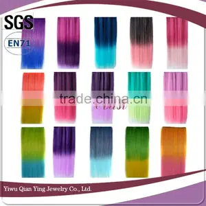 Long Beauty Straight Ombre Synthetic Hair Extension Clip in thumbnail-6