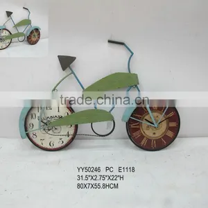 Rustic Bicyle Shape Metal Wall Clock, Decorative Wall Clock, Factory Clock thumbnail-1