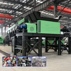 Automatic Dual-shaft Metal Shredder Machine Tin Can Shredding Equipment Scrap Aluminum Crushing Machine Shredding Equipment EPC thumbnail-1
