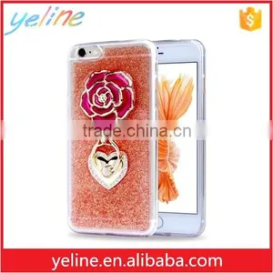 Popular New Arrival Factory Retai 3d Rose Phone Case With Finger Ring for Iphone 6s thumbnail-4