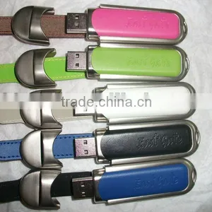Promotional Leather 4GB USB Flash Drive,many Colors Leather Case Protection thumbnail-1