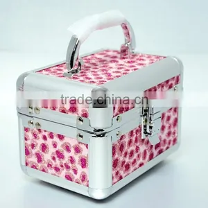 AN171ANPHY Small Jewelry Case Suitcase Flannelette Setting Mirror Aluminum Makeup Box Treasure Box 14*10*10cm 300g Customize OK thumbnail-5