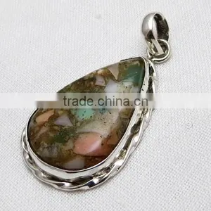 Beautiful Design Fuchsite Pendant, Gemstone Silver Jewelry, Exporter and Wholesaller thumbnail-5